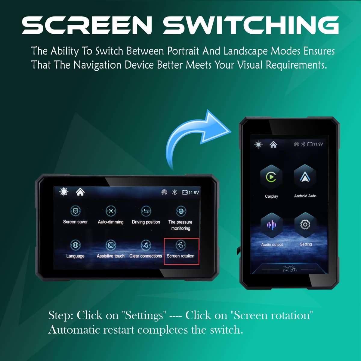 SIMTAC M3 Package Contents – Navigation Display, Magnetic Mount, Cable Harness