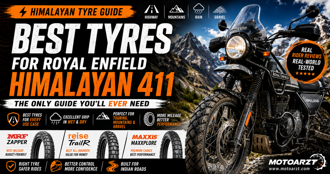 Best tyres for Royal Enfield Himalayan 411 – comparison of MRF Zapper, Reise TrailR and Maxxis Maxxplore for highway, touring, mountain, gravel and wet-road riding