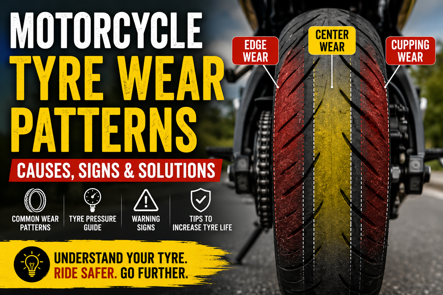 Motorcycle Tyre Wear Patterns Explained: Causes, Signs & Tyre Life ...
