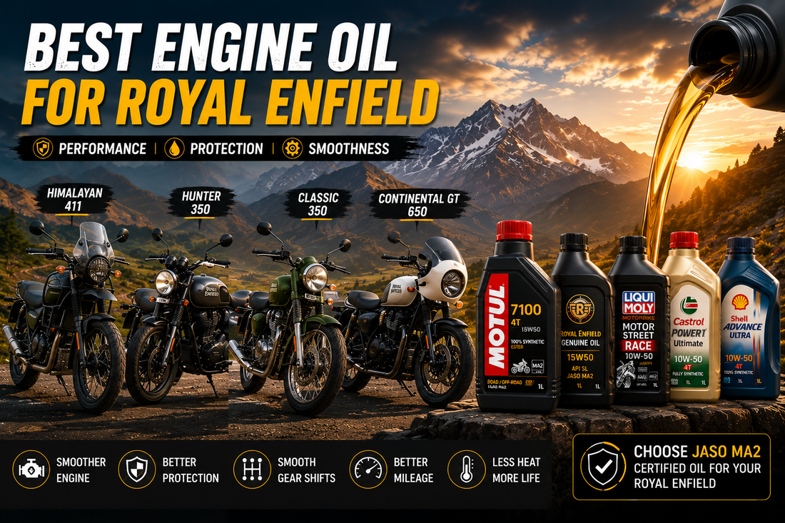 Best engine oil for Royal Enfield bikes in India including Motul 7100 and RE Genuine oil