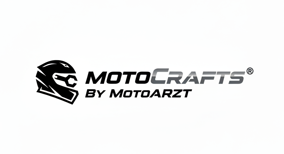MotoCRAFTS® by MotoARZT logo, premium motorcycle accessories and decor brand