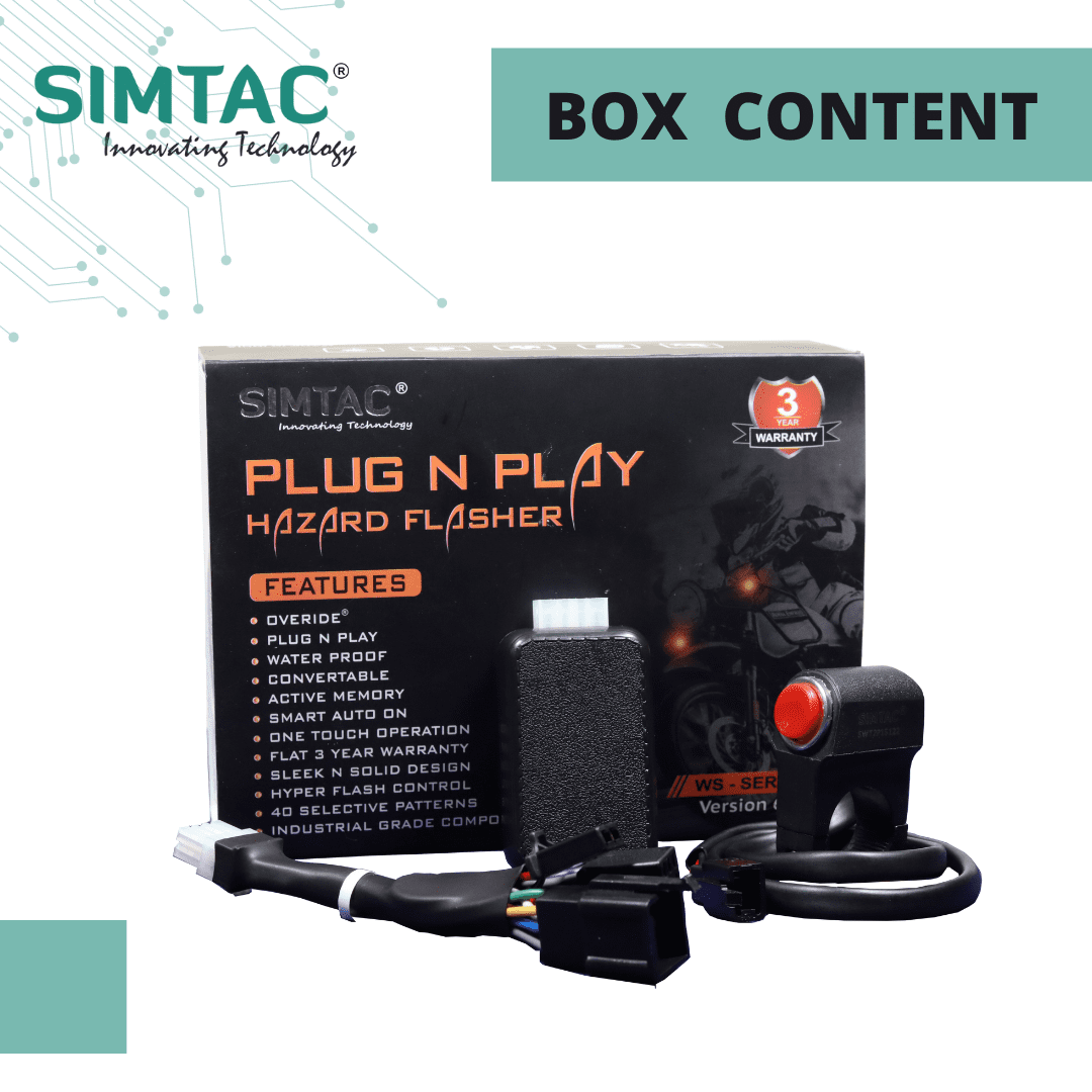 Simtac Smart Hazard Flasher V6.0 BNF-WS6 waterproof shockproof hazard light module |  MotoARZT