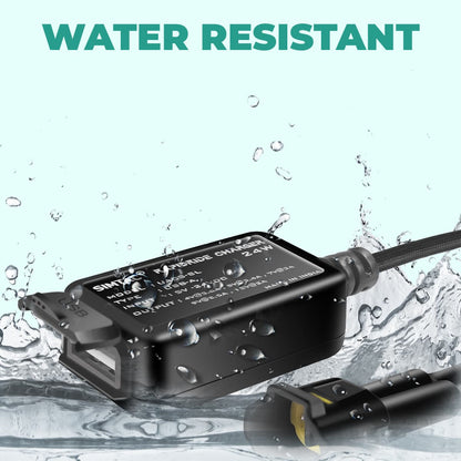 Simtac RapidRide Quick Charger 3.0 USB-A Fast Charger for Motorcycles & Scooters | 24W Waterproof Bike Mobile Charger