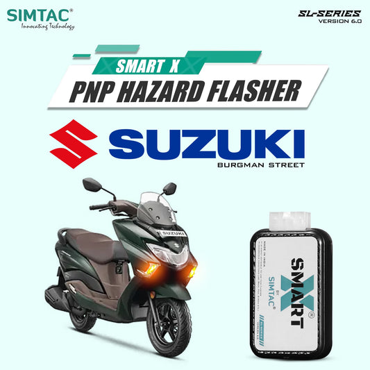 Simtac Smart-X Hazard Flasher for Suzuki Burgman Street – BGM-SL6 Plug & Play Module