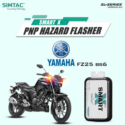 Image 1 Simtac SMART-X Hazard Flasher FZ25B6-SL6 for Yamaha FZ25 BS6 – Plug and Play Switchless Hazard Light Module – MotoARZT

