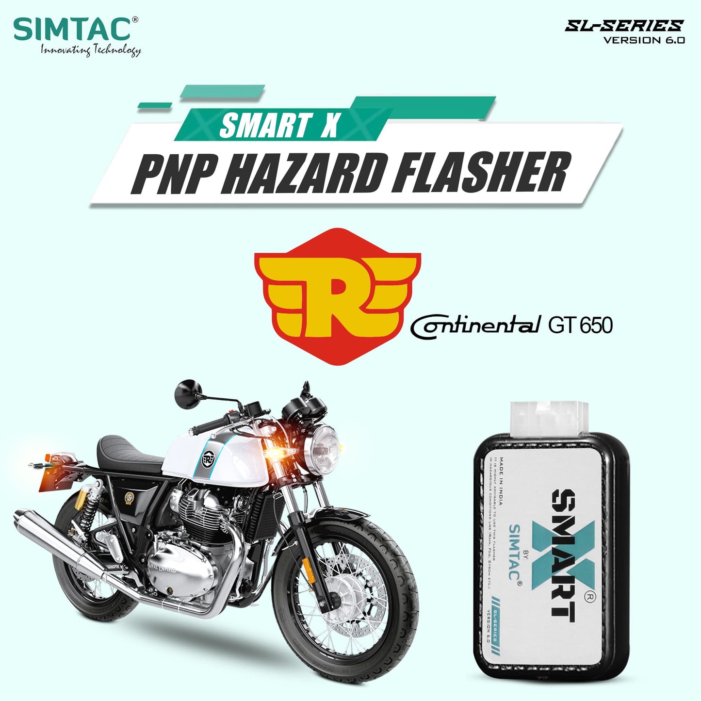 Simtac SMART-X Hazard Flasher GT-SL6 for Royal Enfield Continental GT 650 — MotoARZT