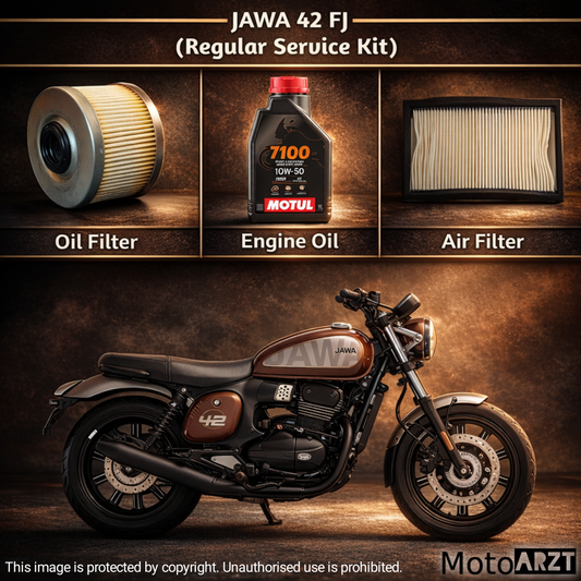 JAWA 42 FJ Regular Service Kit – Oil Filter, Air Filter & MOTUL 7100 10W50 Engine Oil | MotoARZT