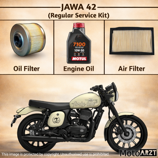 JAWA 42 Regular Service Kit – Oil Filter, Air Filter & MOTUL 7100 10W50 Engine Oil | MotoARZT