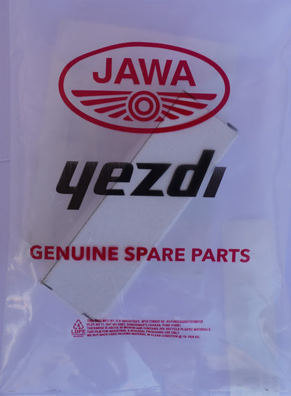 Jawa Yezdi genuine spare parts packaging on a white background