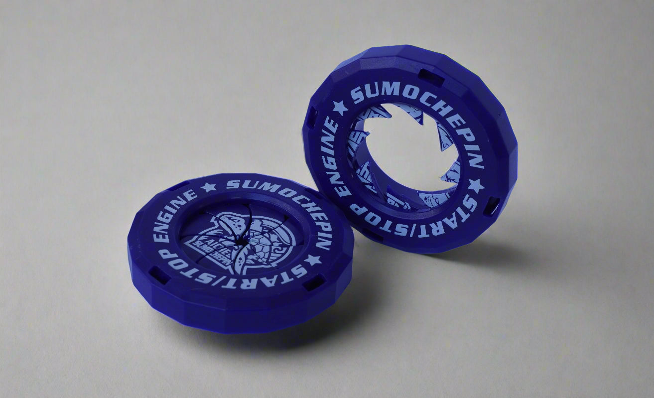 Key hole ignition button cover blue color