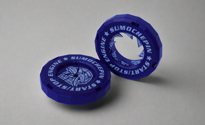 Key hole ignition button cover blue color