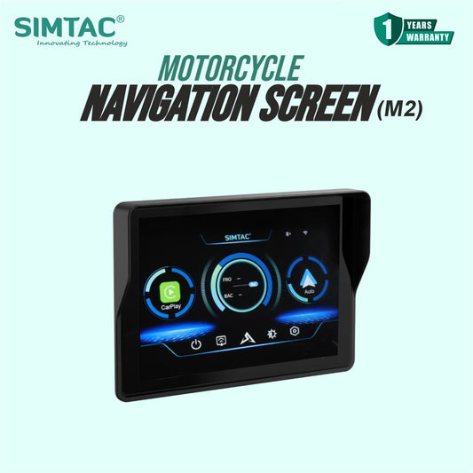 SIMTAC M2 5-inch motorcycle GPS navigation display with Android Auto and Apple CarPlay – black | MotoARZT