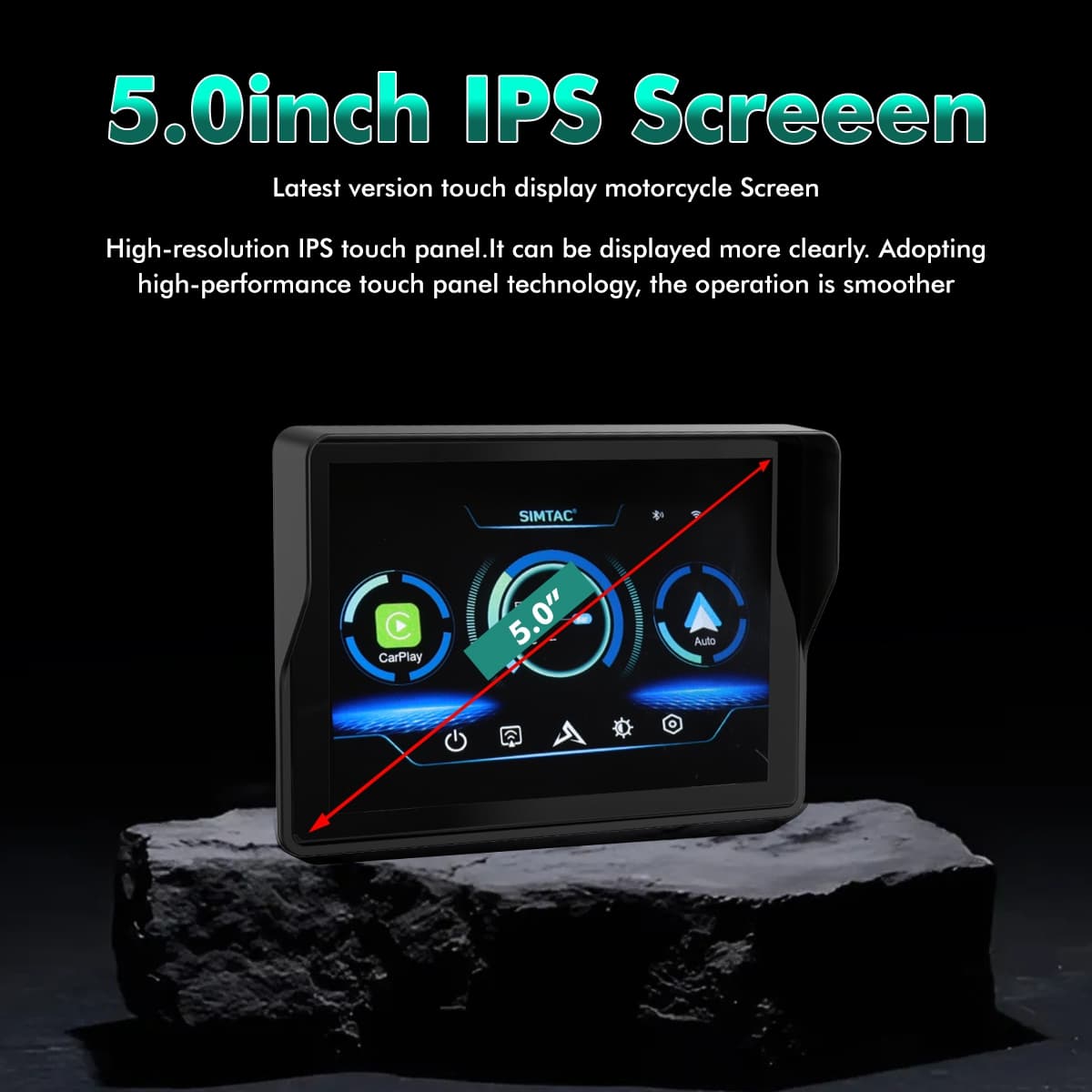 SIMTAC M2 screen with 5.0-inch IPS display with high performance touch panel | MotoARZT