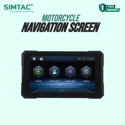 SIMTAC M3 Motorcycle GPS Navigation System – 5 Inch HD Touchscreen with Wireless Apple CarPlay and Android Auto 