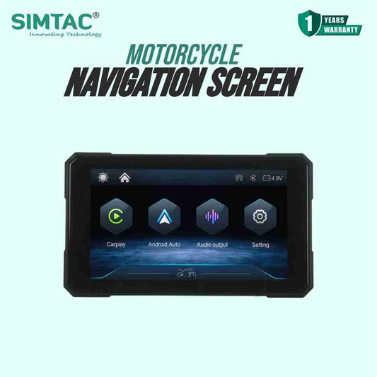 SIMTAC M3 Motorcycle GPS Navigation System – 5 Inch HD Touchscreen with Wireless Apple CarPlay and Android Auto 