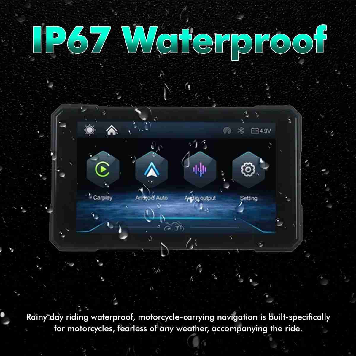 IP 67 Waterproof, Rainy day riding waterproof, motorcycle-carrying navigation is built-specifically for motorcycles, fearless of any weather, Simtac Navigation Unit | MotoARZT