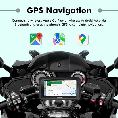 SIMTAC M8DT Motorcycle Navigation System Installed on Handlebar – Universal Fit for All Motorcycles | MotoARZT