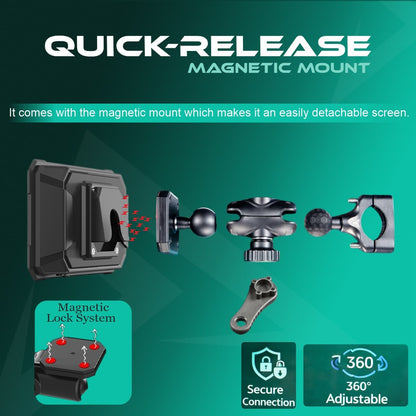 SIMTAC M8DT Magnetic Quick Detachable Mount – Easy Removal for Theft Prevention and Parking Security | MotoARZT