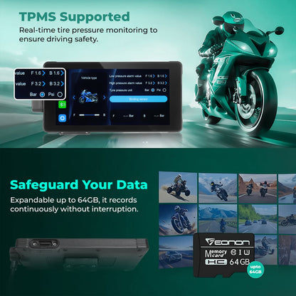 SIMTAC M10DT real-time TPMS tyre pressure monitoring system with 2 sensors included | MotoARZT