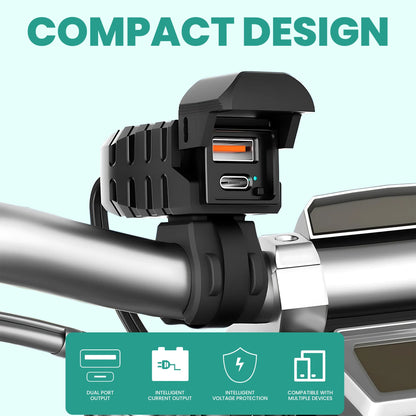 Simtac RapidRide Pro 51W Fast Bike Charger Compact Design | MotoARZT