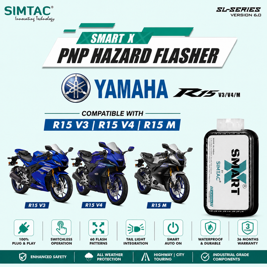 Simtac SMART-X Plug and Play Hazard Flasher for Yamaha R15 V3 V4 R15M SL-Series Version 6.0 - MotoARZT