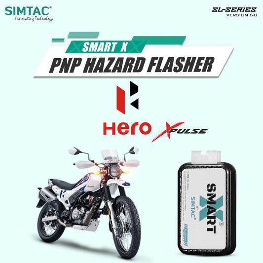 Simtac Smart-X Hazard Flasher for Hero XPulse (XPS-SL6) | Switchless Plug & Play | 60 Flash Modes | Smart Auto ON | 3-Year Warranty