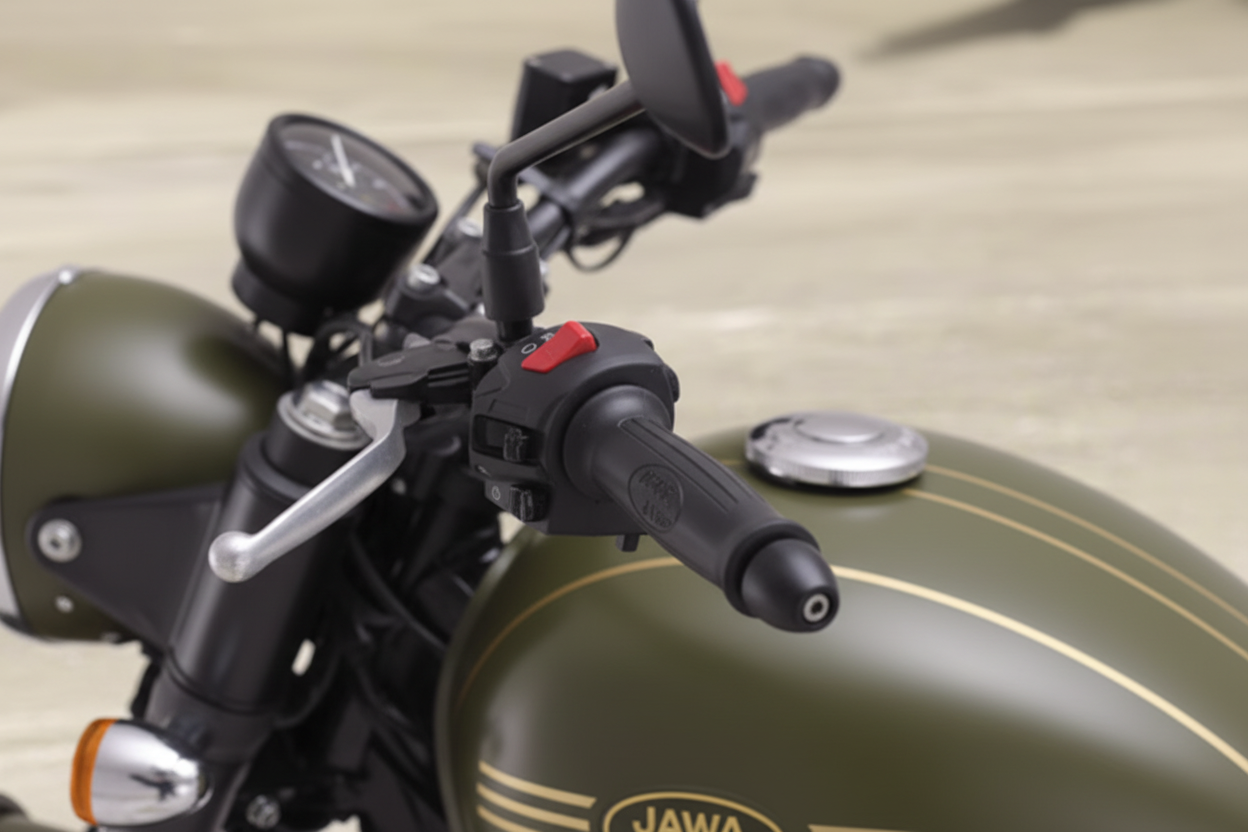 Jawa 42 Handlebar - Close-Up Detail