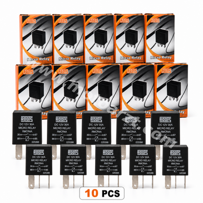 Roots 12V 30 Amp Relay – Heavy Duty Automotive Relay for Bikes & Cars | 4 Pin Micro Relay