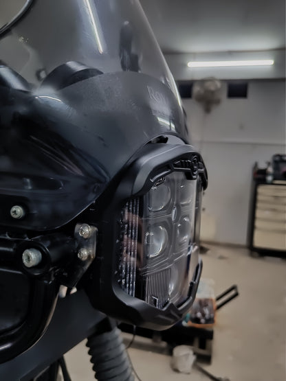 HJG GENUINE God’s Eye 5-Lens Projector LED Auxiliary Headlamp – White + Red Color DRL | Waterproof IP68 | Universal for Motorcycles & Cars