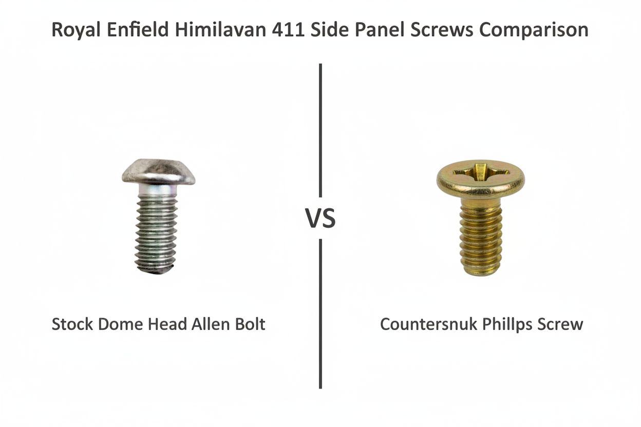 Royal Enfield Himalayan Side Panel Screws Comparison