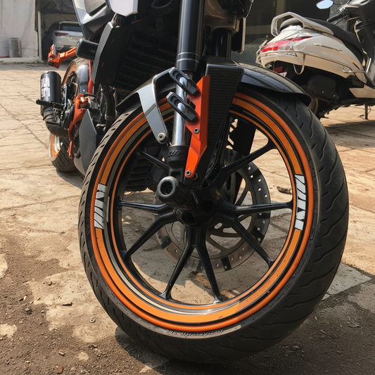 Wide Orange Portawall Trim - Front Wheel